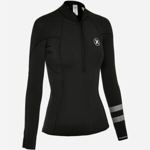 NWT Hurley Women's Fusion Surf Wetsuit Jacket in Size XL Black